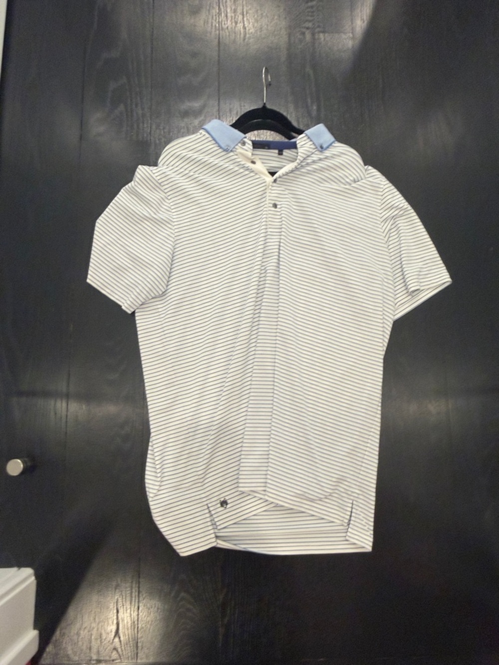 Greyson Light Blue & White Striped Polo